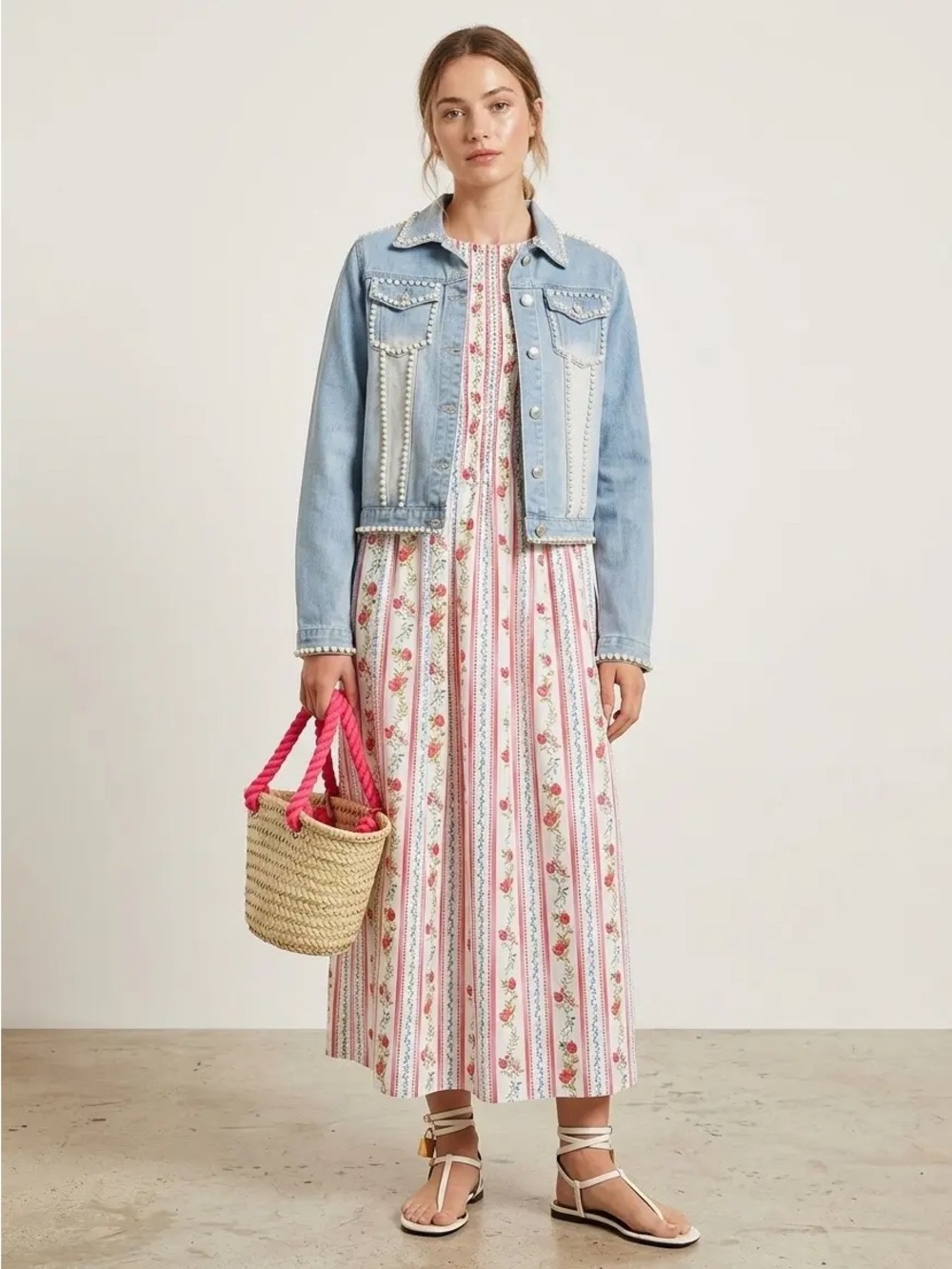Stunning Caroline Constas ❤️ Pomegranate Stripe Smocked Nap Dress - Picture 8 of 8